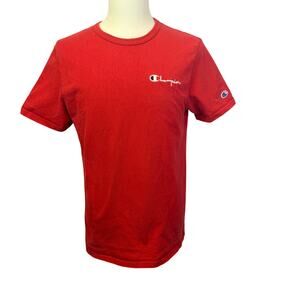 Vintage 80s Champion red T Shirt size medium logo design